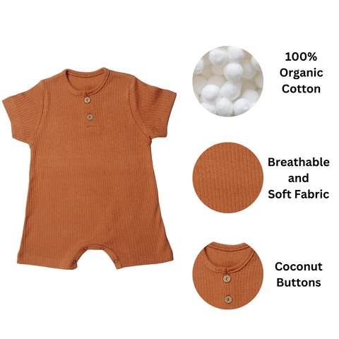 Rust Brown Short Jumpsuit
