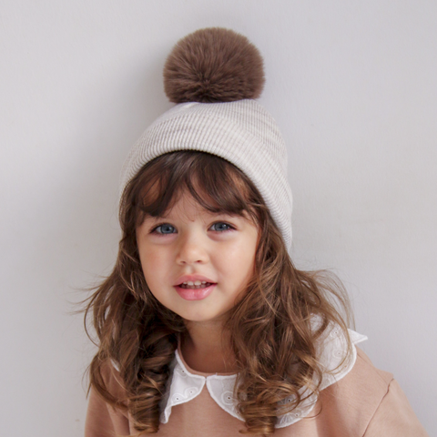 Marble Single Pom Pom Beanie