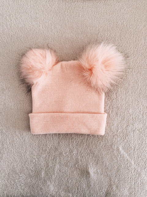 Salmon Pom Pom Baby/Kid's Beanie Hat (Wholesale)